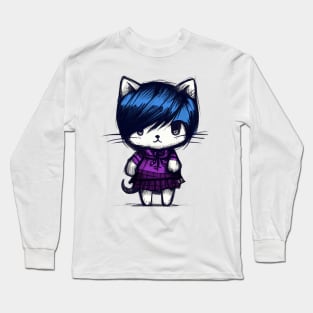 Emo Kitty Long Sleeve T-Shirt